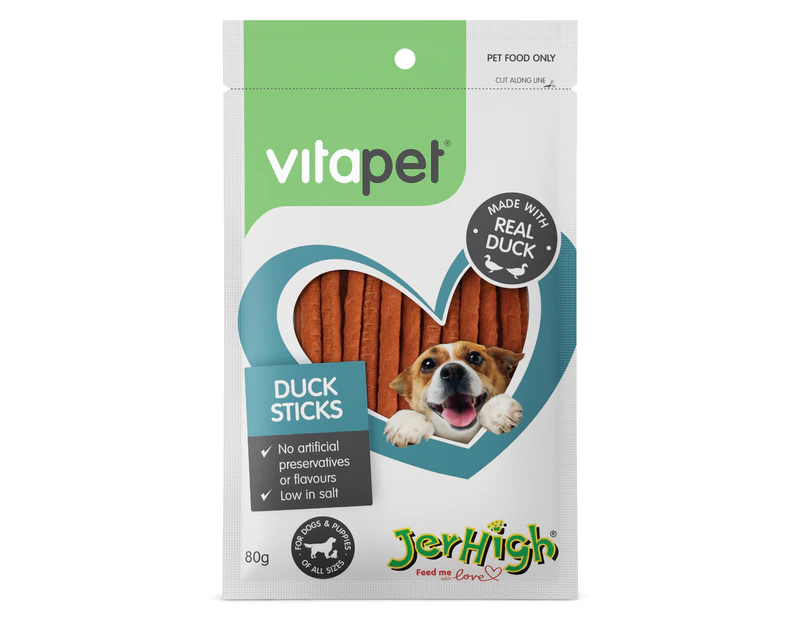 Vitapet Jerhigh Duck Sticks Dog Treats 80g