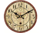 Classic Vintage Large Wall Clock - Beige
