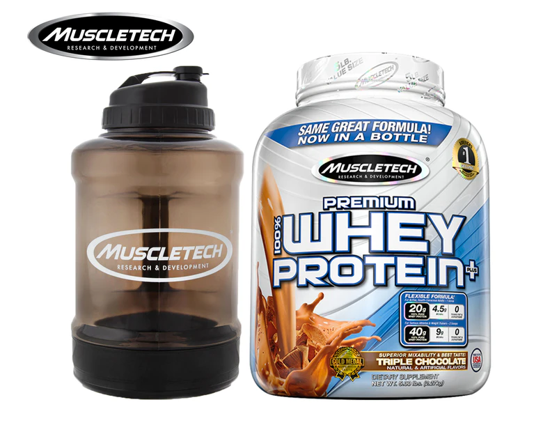 Muscletech Premium 100% Whey Protein Plus Chocolate 2.27kg + 600ml Shaker