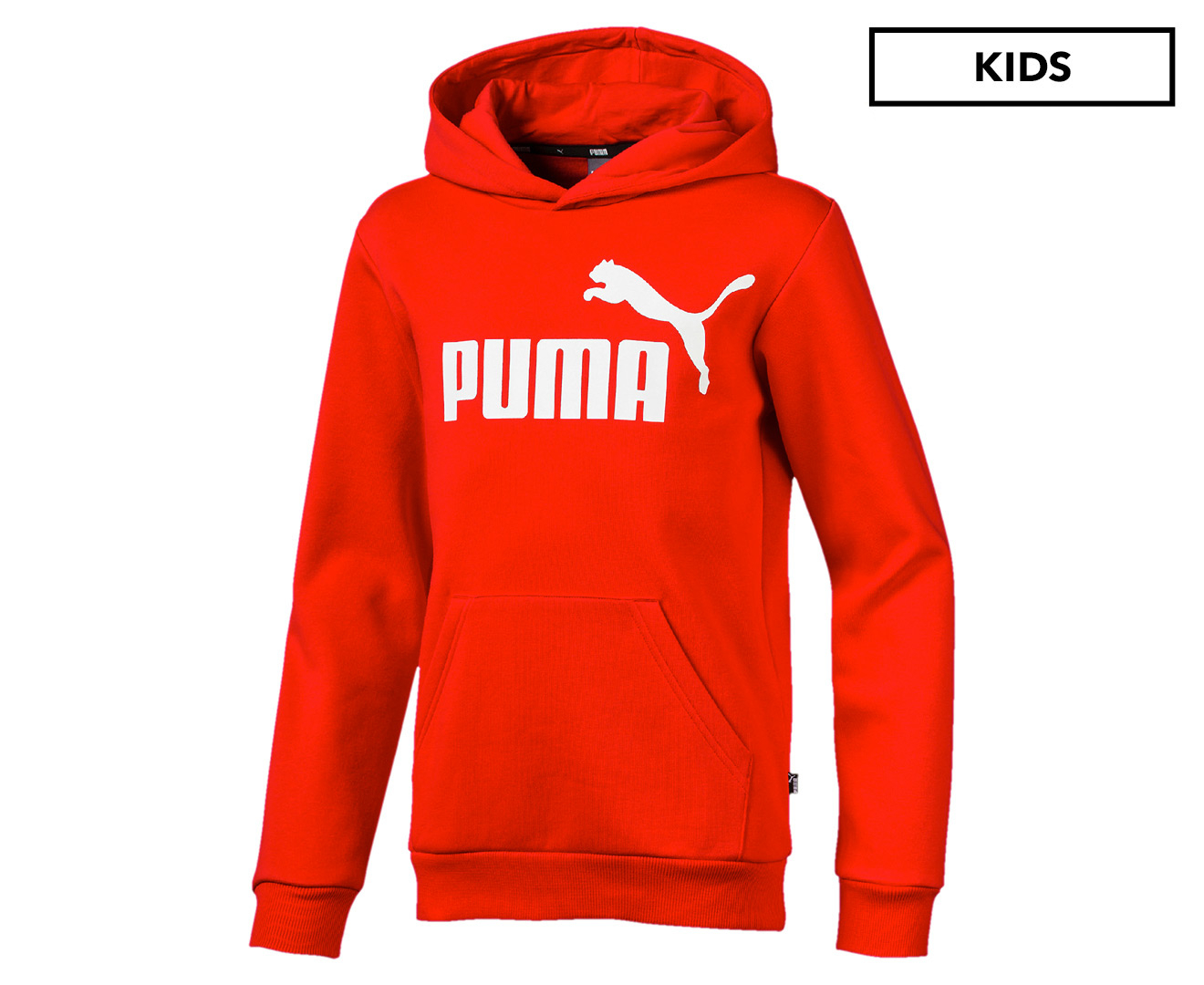 Puma Boys' Essential Logo Fleece Hoodie - High Risk Red | Catch.com.au