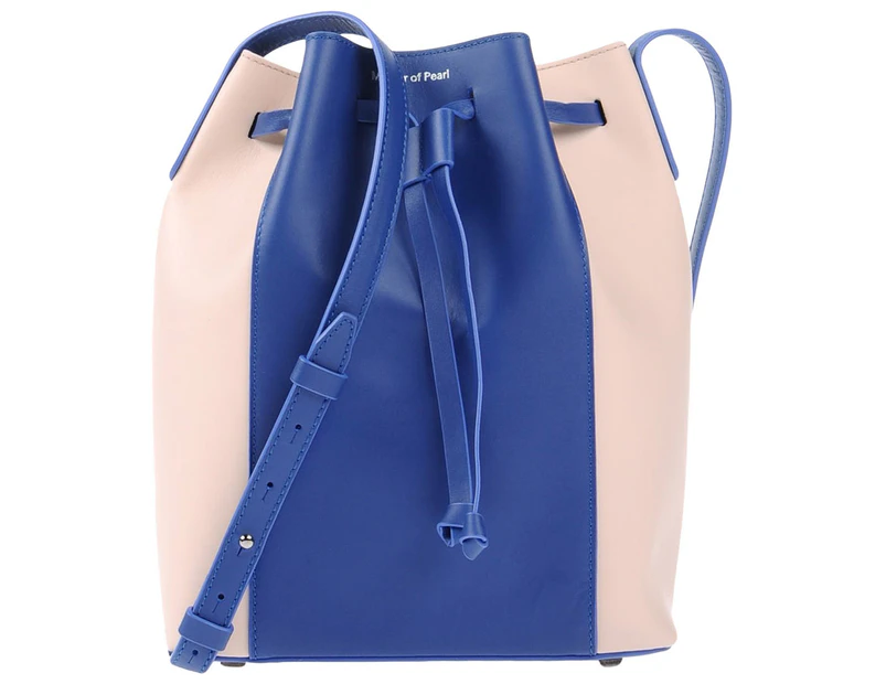 Mother of Pearl Two-Tone Pattern Bucket Bag - Blue