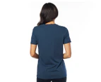 Fox Women's Darkside Boyfriend Crew Roll Sleeve Tee / T-Shirt / Tshirt - Navy