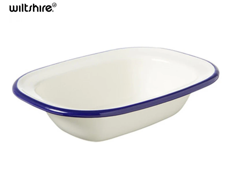 Wiltshire Porcelain Enamel Oblong Pie Baking Dish 200ml 12x8.5 cm Blue