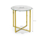 Luxe Round 50cm Side Table in Polished Gold with Clear Tempered Glass