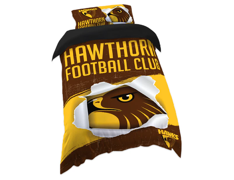 AFL Hawthorn Single Quilt Cover Set