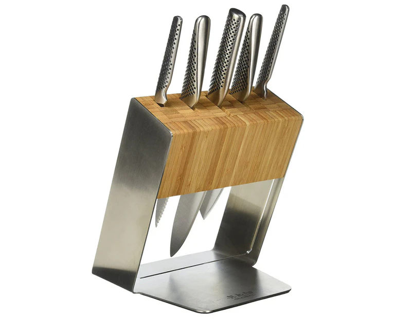Global 6PC Katana Knife Cutlery Japanese Kitchen Chef Cook Knives Block Set