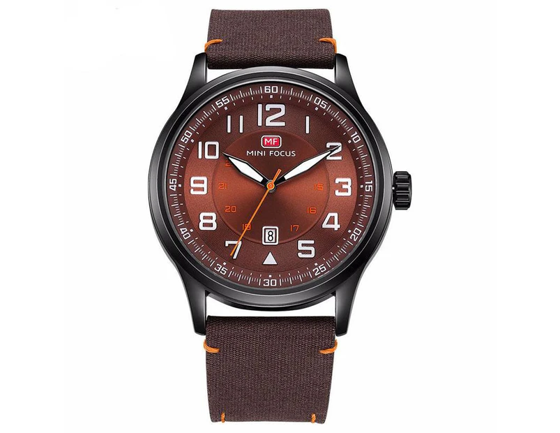 Men's 46mm Quartz Watch Wristwatch - Brown