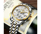 Stainless Steel 41mm Quartz Watch Wristwatches - Gold Silver