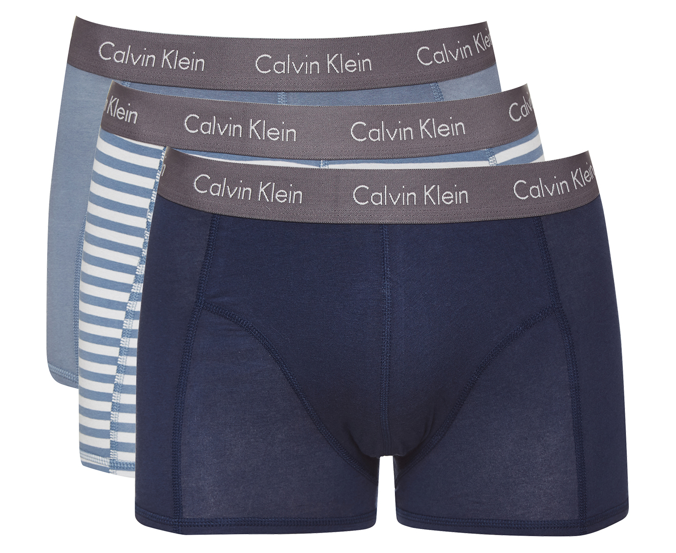 Calvin Klein Men's Cotton Stretch Boxer Brief 3-Pack - Blue/Grey/Multi |  