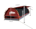 Weisshorn Double Swag Camping Swag Canvas Tent - Red