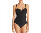 Miraclesuit Black Women's US Size 14 Shirred One-Piece Swimsuit