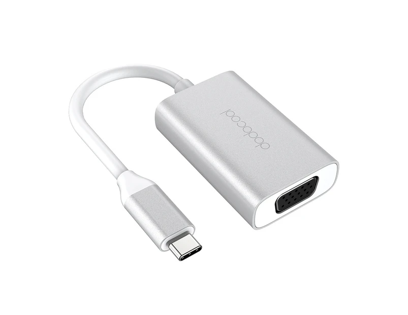 dodocool Aluminum Alloy USB-C to VGA Adapter - Silver