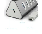 dodocool Aluminum USB Type-C Male Connector to 4-Port USB 3.0 Hub Adapter - Gray