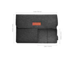 dodocool 13.3-Inch Felt Carrying Case 4 Compartments with Mouse Pouch for Apple 13" MacBook Air - Dark Gray