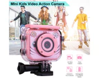 Kids Action Camera Waterproof Video Digital Children Cam 1080P HD Sports Camcord Pink