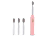 Select Mall Electric toothbrush USB charging sound wave vibration adult soft hair toothbrush - PINK WHITE