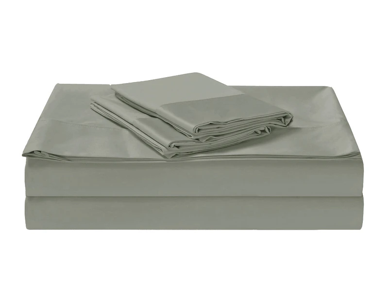 Luxury Cotton 1500TC 3/4 pieces Sheet Set Fitted, Flat Sheet & 1 Pillowcase - Taupe Grey