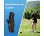 Costway Portable Golf Stand Cart Bag w/4 Way Dividers, Double Shoulder Straps, 4 Pockets for Extra Storage Black