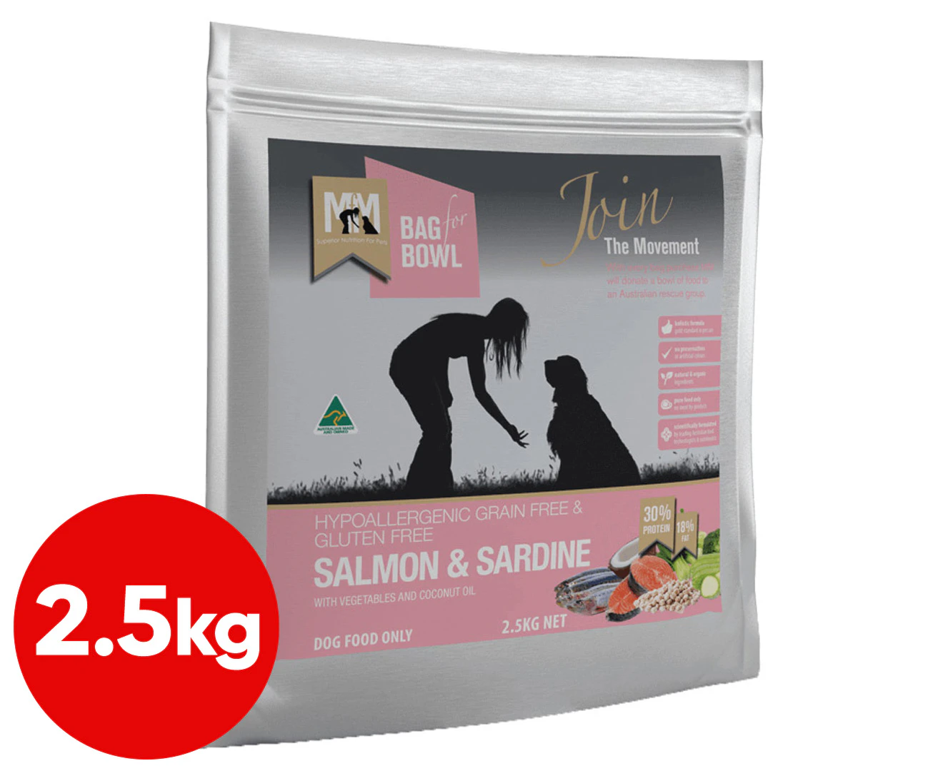 Meals for Mutts 2.5kg Adult Dog Grain Free Salmon & Sardines Gluten Free