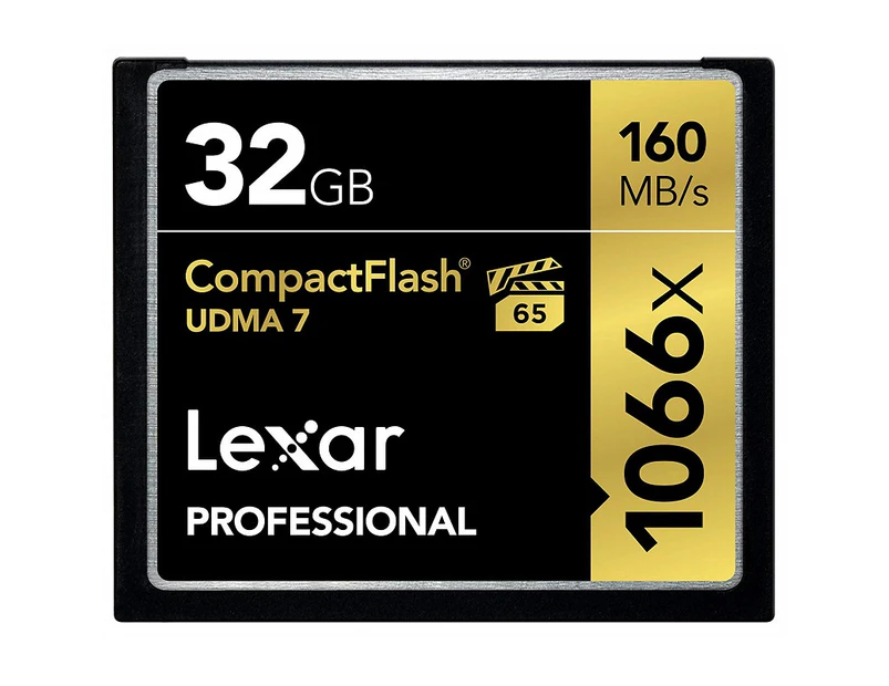 Lexar Professional 1066x 32GB VPG-65 CF Compact Flash Card - Upto 160MB/s LCF32GCRBAP1066
