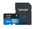 Lexar High Performance 633x 32GB microSDHC UHS-I Card - Upto 95MB/s U1 C10 V10 LSDMI32GBBAP633A