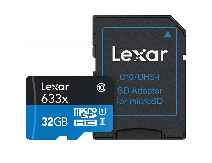 Lexar High Performance 633x 32GB microSDHC UHS-I Card - Upto 95MB/s U1 C10 V10 LSDMI32GBBAP633A