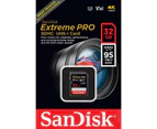 SanDisk SDSDXXG-032G-GN4IN Extreme Pro SDHC SDXXG 32GB UHS-I 95MB/s R 90MB/s W memory card