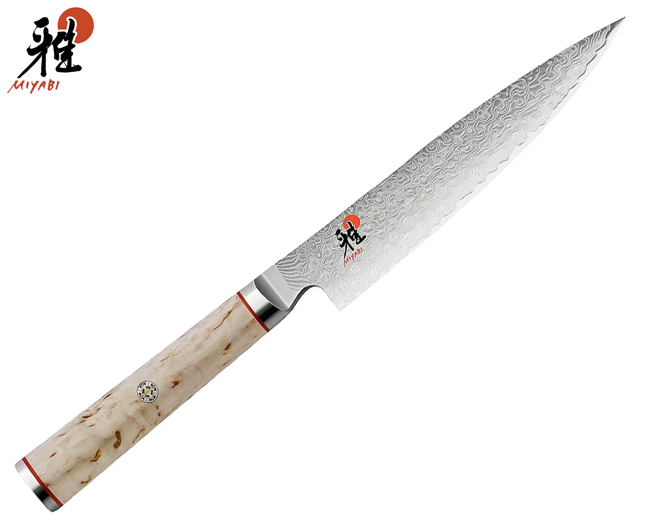 Miyabi 5000MCD Birchwood 16cm Chutoh Steel Utility Knife Cutting Cutlery Beige