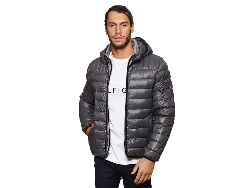 Tommy Hilfiger Men's Ultra Loft Packable Jacket w/ Contrast Bib - Charcoal