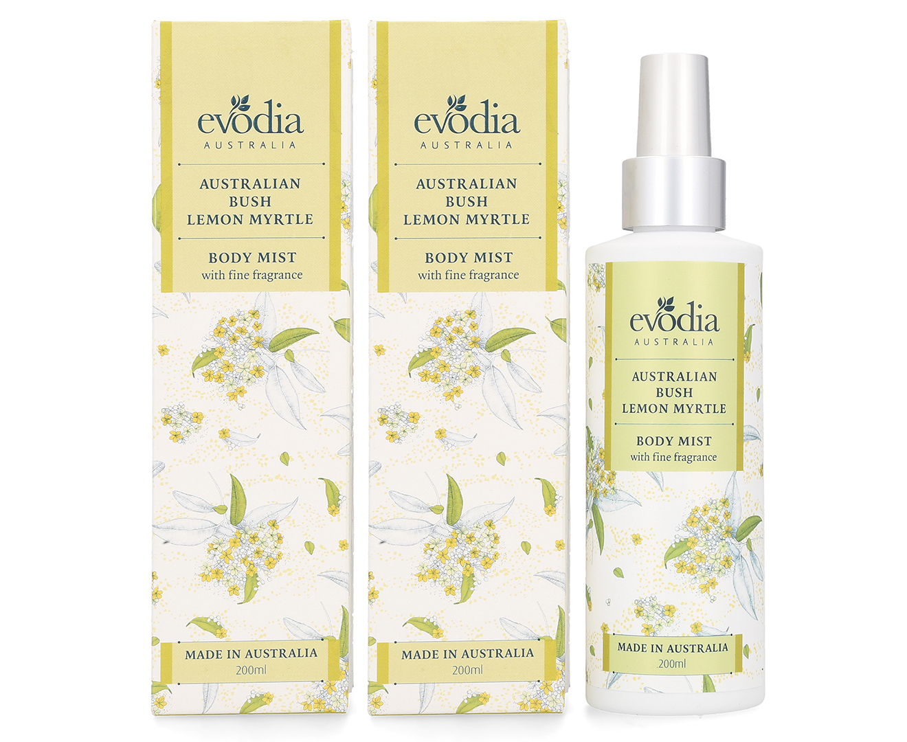 2 x Evodia Australian Bush Lemon Myrtle Body Mist 200mL