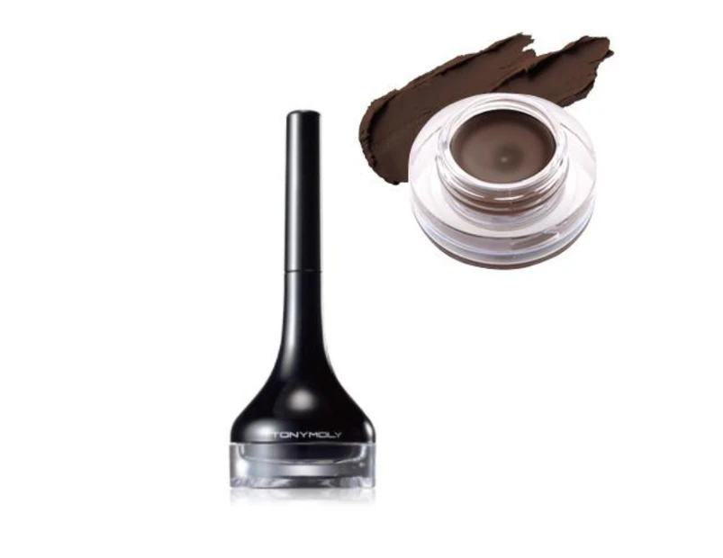 TonyMoly Back Gel Eyeliner #2 Brown - Smudge Proof Long Brush Eye Liner *Tony Moly Best Seller*4g