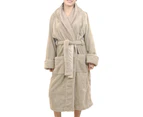 Luxury 18 OZ/550 GSM Thick Terry Fabric Orgnically Natural Colour Pure Cotton Bath Robe Dressing Gowns Unisex Men and Women - Eucalyptus Leaf