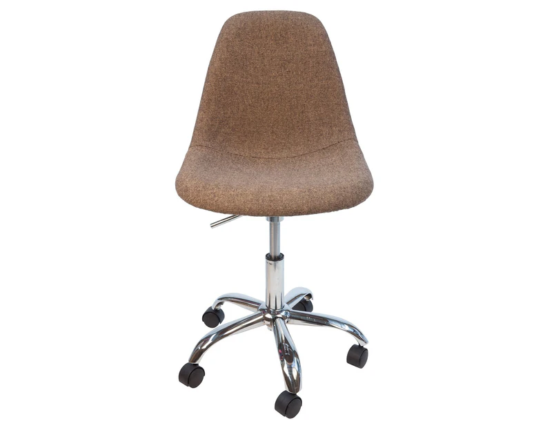 Replica Eames DSW / DSR Desk Chair | Fabric Seat - Brown Fabric