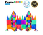 PicassoTiles 100 Piece Set 100pcs Magnet Building Tiles Clear Magnetic 3D Building Blocks