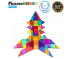 PicassoTiles 100 Piece Set 100pcs Magnet Building Tiles Clear Magnetic 3D Building Blocks