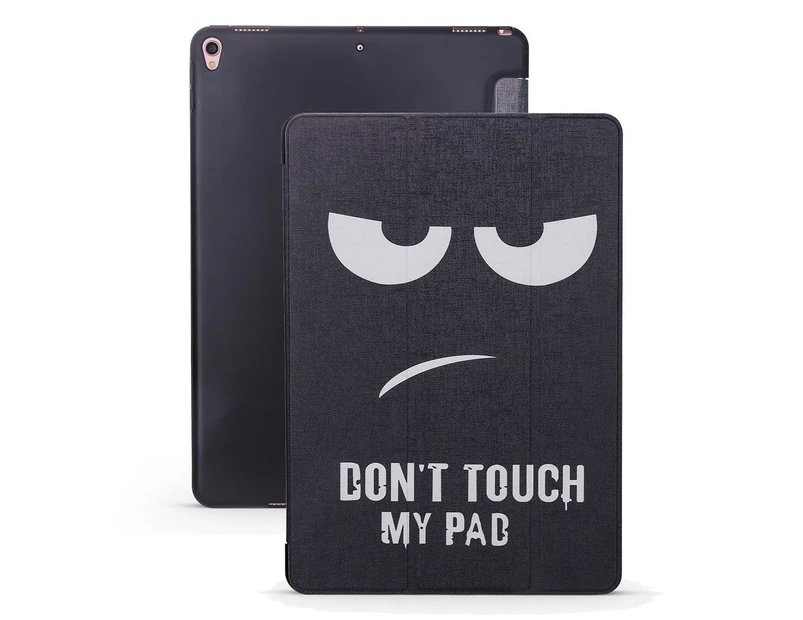 For iPad Air 3 (2019) Case,Folio PU Leather + TPU 3-fold Holder Cover,Angry Face