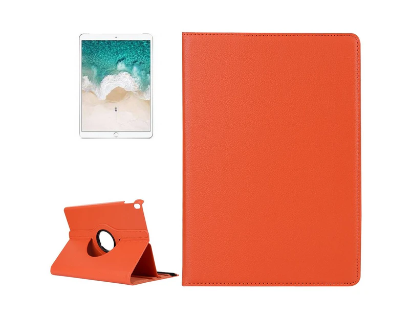 For iPad Air 3 (2019) Case,Lychee Texture Stand PU Leather Folio Cover,Orange