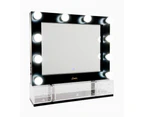 The Valentina - Satin Black LED Glamour Makeup Mirror