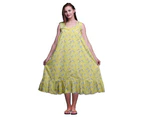 Bimba Nature Unicorn & Rainbow  Cotton Nightgowns For Women  Mid-Calf Printed Sleepwear Night Dress - Medium Yellow