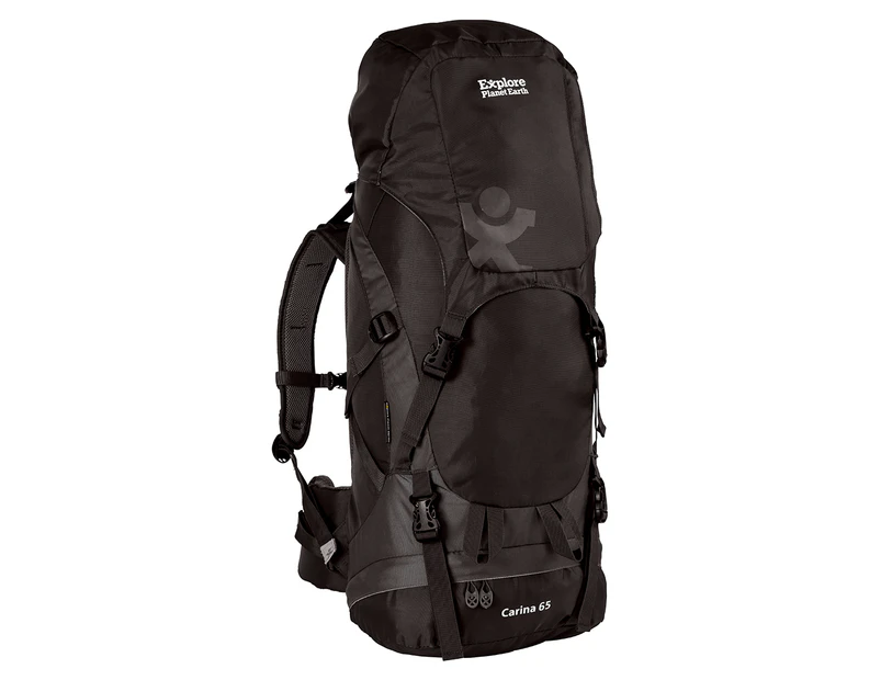 Explore Planet Earth Carina 65L Hiking Backpack - Black