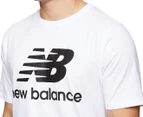 New Balance Men's Essential Stacked Logo Tee - White