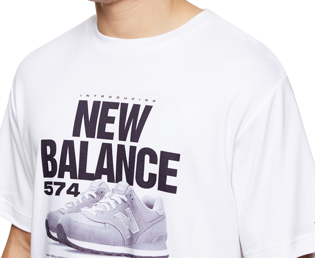 New Balance Men's 574 Tee / T-Shirt / Tshirt - White | Catch.com.au