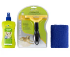 FURminator Large Dog Long Hair deShedding Tool + deOdorising Spray & Towel Pack