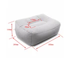 Gray Inflatable Foot Rest Portable Pad Footrest Pillow Plane Train Flight Travel