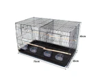 Set of 3 Breeding Bird Cage with Center Dividor with Stand Black