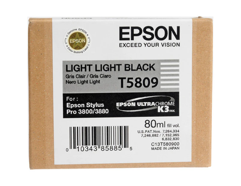Epson T5809 UltraChrome K3 Light Light Black Ink Cartridge (80ml)