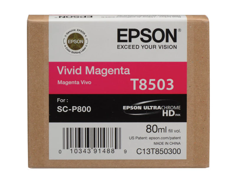 Epson T8503 UltraChrome HD Vivid Magenta Ink Cartridge (80ml)