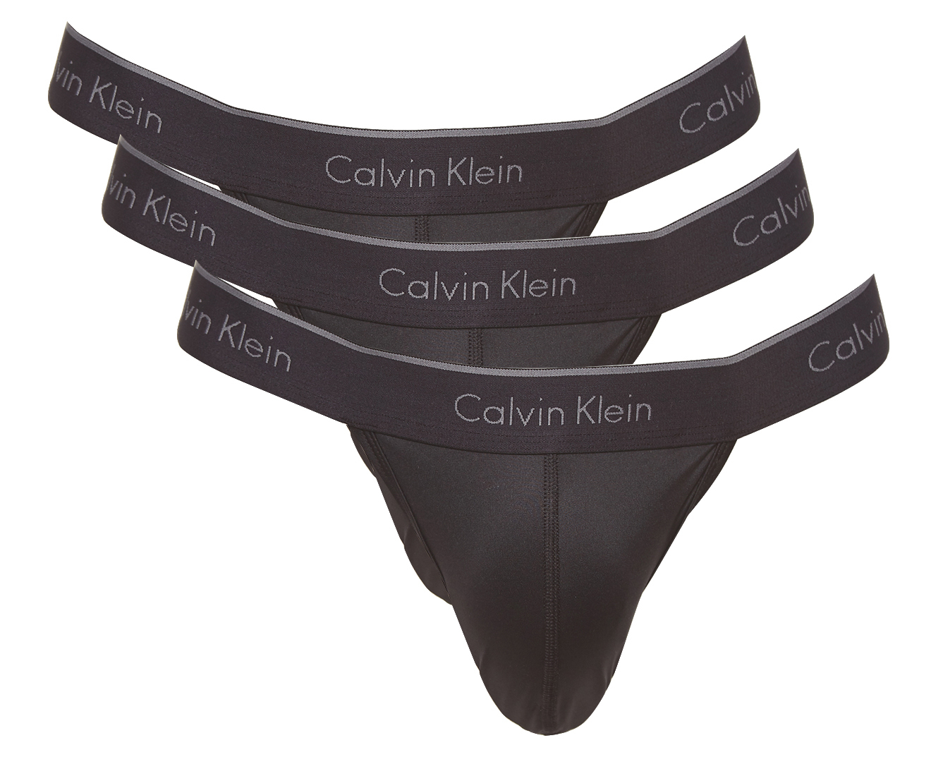 Calvin Klein Men's Microfibre Stretch Y-Back Thong 3-Pack - Black | eBay