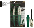 2 x L'Oréal Voluminous Feline Noir Mascara 8mL - Blackest Black