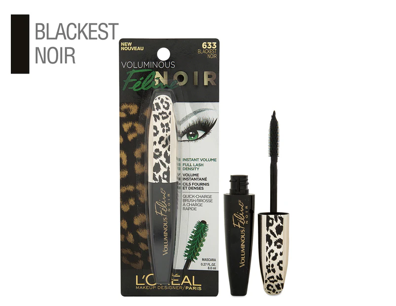 L'Oréal Voluminous Feline Noir Mascara 8mL - Blackest Noir